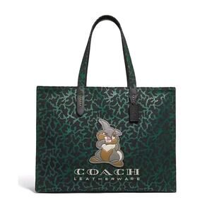 Disney's X Coach Bambi Thumper Large Tote Bag Green & Black Handbag $598.00